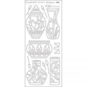 Asian Vases Peel-Off Stickers – Silver