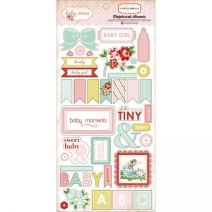 Baby Mine Girl Chipboard Accents 6″X13″
