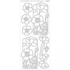 Flower Poppy Peel-Off Stickers – Gold