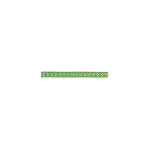 Grosgrain Ribbon W/Dots .375″X5yd – Leaf W/White