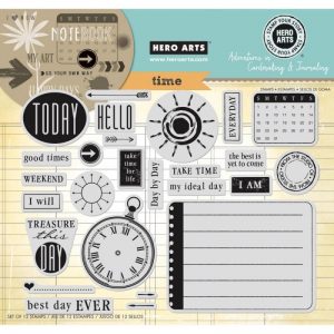 Hero Arts Adventures In Cardmaking & Journaling Cling Stamps – Time 8″X6″