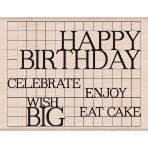 Hero Arts Mounted Rubber Stamps 4.25″X3.25″ – Happy Birthday Grid