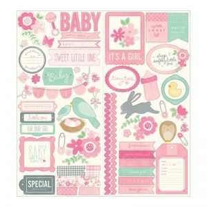 Special Delivery Girl Cardstock Stickers 6″X12″ 2/Sheets – Phrase & Icon