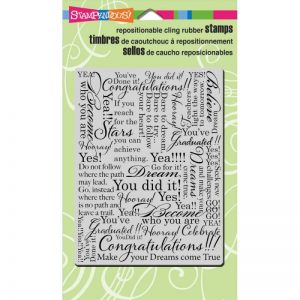 Stampendous Cling Rubber Stamp – Congrats Background