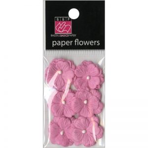 Vintage Marketplace Layered Paper Flowers .75″ 6/Pkg Pink