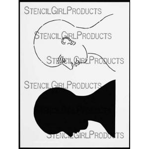 Stencil Girl Products – Face Map Side Version 2 Stencil 9×12