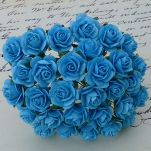 Wild Orchid Crafts Light Turquoise Mulberry Paper Open Roses
