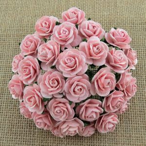 Wild Orchid Crafts Pale Pink Mulberry Paper Open Roses