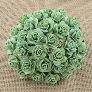 Wild Orchid Crafts Mint Green Mulberry Paper Open Roses