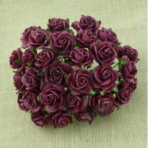 Wild Orchid Crafts Burgundy Mulberry Paper Open Roses