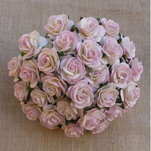 Wild Orchid Crafts 2-Tone Baby Pink/Ivory Mulberry Paper Open Roses